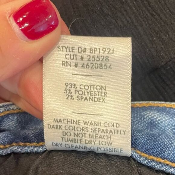 Just Black Denim Cropped Skinny Raw Hem Distressed Jeans Size 31 Blue - Picture 8 of 8